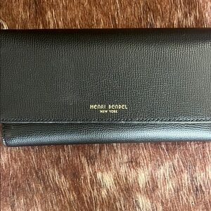 Henri Bendel Black Leather Clutch